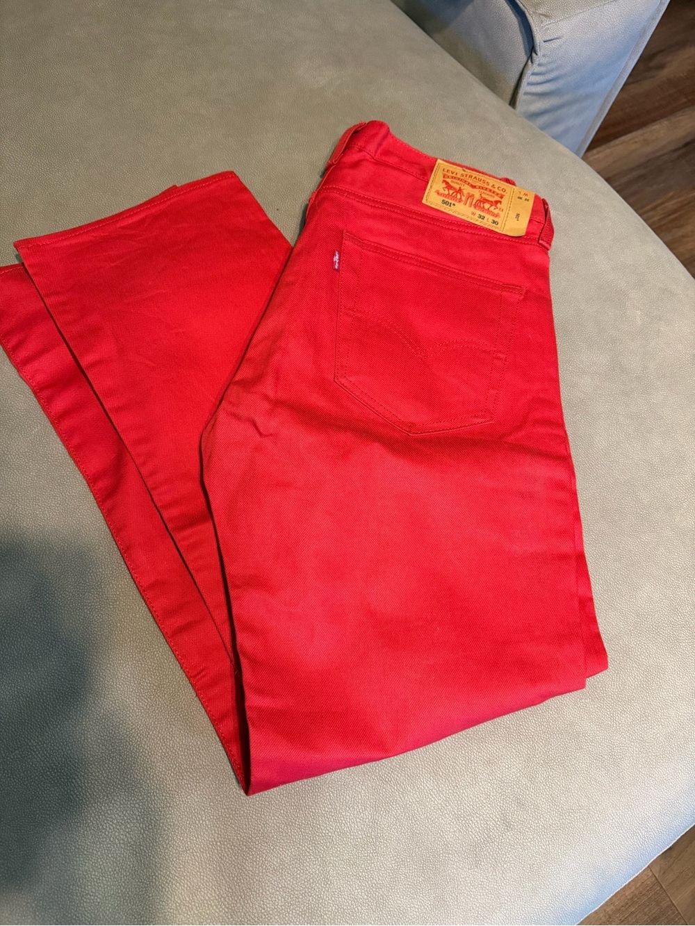 Levi's Men’s 501 Straight Jeans in Bright Red 32x30